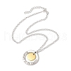 304 Stainless Steel and Alloy Round With Word Forever In My Heart Pendants Necklace NJEW-JN04697-02-1