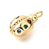 Brass Micro Pave Cubic Zirconia Pendants KK-D356-19G-2