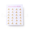 304 Stainless Steel Tiny Antlers Stud Earrings with 316 Stainless Steel Pins for Women EJEW-J043-08G-3
