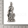 304 Stainless Steel and Glass Rhinestone Pendants STAS-B073-03AS-3