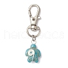 Copper Wire Wrapped Turtle Dyed Synthetic Turquoise Pendant Decorations HJEW-JM03234-4