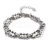 304 Stainless Steel Oval Link Chains Bracelets for Men & Women BJEW-D042-48P-4