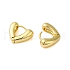 Heart Brass Hoop Earrings for Women KK-B089-37G-2