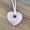 Heart Natural Rose Quartz Pendant Necklaces for Women ZL1297-1-1