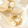 Mother's Day Jewellery Natural Pearl Finger Rings RJEW-P113-21G-1