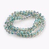Electroplate Glass Beads Strands X-GLAA-K027-FR-A02-2