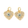 Brass Micro Pave Cubic Zirconia Charms KK-U056-34G-1