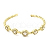 Brass Micro Pave Clear Cubic Zirconia Cuff Bangles BJEW-E095-03G-1