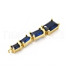 Brass Pave Cubic Zirconia Connector Charms KK-G458-01G-03-3