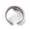 Non-Tarnish Geometric 304 Stainless Steel Cuff Rings for Women RJEW-G322-06P-3