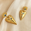 304 Stainless Steel Enamel Dangle Stud Earrings EJEW-G422-05G-1