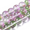 Transparent Spray Painted Glass Bead Strands GLAA-N035-03D-B01-1