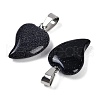 Synthetic Blue Goldstone Heart Pendants G-H073-03P-09-2