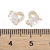 Brass Micro Pave Clear Cubic Zirconia Pendants KK-K351-45A-G-3