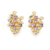 Brass Micro Pave Cubic Zirconia Pendants KK-N231-231-1