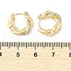 Brass Clear Cubic Zirconia Hoop Earrings EJEW-Q014-29G-4