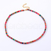 Bohemian Fashion Dyed Synthetic Gemstone Heishi Beaded Necklaces Quality Daily Vacation Accessory for Women RH9551-2