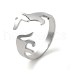 304 Stainless Steel Cuff Rings RJEW-G299-01P-1