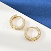 Brass Micro Pave Clear Cubic Zirconia Hoop Earrings EJEW-S277-09G-A-2