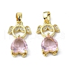 Rack Plating Brass Micro Pave Clear Cubic Zirconia Pendants KK-R157-11A-G-1