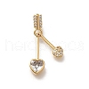 Brass Micro Pave Cubic Zirconia Pendants KK-K378-61G-1