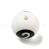 Round with Black Number 2 Silicone Focal Beads SIL-R013-01C-2
