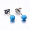 304 Stainless Steel Spray Painted Stud Earrings EJEW-H353-07-B-1