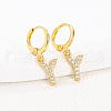 Brass Micro Pave Clear Cubic Zirconia Hoop Earrings FS-WGAF6E5-25-1
