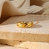 304 Stainless Steel Open Cuff Rings for Women RJEW-U060-01L-G-1