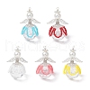 2Pcs 2 Styles Glass Seed Bead Pendants PALLOY-MZ00710-2