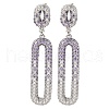 Brass Micro Pave Cubic Zirconia Dangle Stud Earrings EJEW-H014-17P-06-1