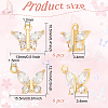 BENECREAT 12Pcs 2 Styles Brass with Clear Cubic Zirconia Charms KK-BC0012-52-2