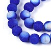 Frosted Opaque Glass Beads Strands GLAA-T032-P8mm-MBB11-3
