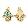 Brass Cubic Zirconia Pendants KK-K338-02G-01-2