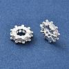 Brass Micro Pave Clear Cubic Zirconia Beads KK-R216-12S-2