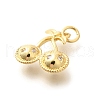Brass Micro Pave Clear Cubic Zirconia Pendants KK-L225-004G-03-2
