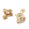 Brass Micro Pave Clear Cubic Zirconia Charms KK-A259-30G-2