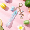 Alloy Enamel Pendants & Milk Tea Resin with Acrylic Cup Pendants Keychains KEYC-JKC01233-02-1