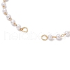 Handmade Brass & Round ABS Plastic Imitation Pearl Link Chain Slider Bracelet Making AJEW-JB01327-2