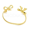 Rack Plating Bowknot Brass Cuff Bangles for Women BJEW-B106-25B-G-6
