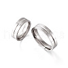 Yilisi 6Pcs 6 Style 202 & 304 Stainless Steel Grooved Finger Ring for Men Women RJEW-YS0001-01-3