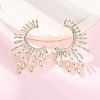 Cubic Zirconia Sun Stud Earrings EJEW-G341-07G-1
