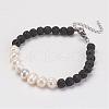 Natural Lava Rock Beads Bracelets BJEW-JB02799-1
