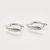 Brass Hoop Earring Findings with Latch Back Closure KK-T048-019P-NF-1