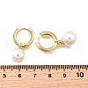 Round Brass Micro Pave Clear Cubic Zirconia Hoop Earrings EJEW-F369-02G-5