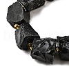 Raw Rough Natural Black Obsidian Beads Strands G-Z087-B06-4