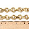 304 Stainless Steel Textured Double Ring Link Chain Necklaces NJEW-S453-02G-B-5