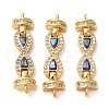 Rack Plating Brass Micro Pave Clear Cubic Zirconia Infinity Links Connector Charms KK-K385-103G-2