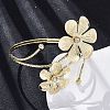 Flower Alloy Arm Cuff Bangles for Girl Women AJEW-A063-01A-G-2