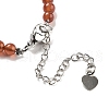 Natural Carnelian Round & Synthetic Non-magnetic Hematite & White Shell Beaded Bracelets for Women BJEW-K251-02C-4